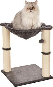 Tiragraffi per gatti con casetta, amaca, letto e tiragraffi, 41 x 51 x 41 cm, grigio