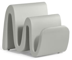 Portariviste in Polietilene WAVE come un onda Sinuosa Dimensioni 38x35.5x h 35 cm Stile vivace e moderno argento