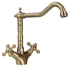 Aquanello Heritage Ascot Cucina classica Rubinetto da cucina in stile retrò in bronzo con bocca ad angolo BN-4002-HA