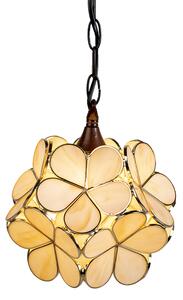 Clayre & Eef lampada a sospensione Tiffany 21x21x17/90 cm fiore di vetro beige