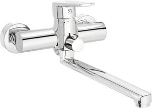 Rubinetto da lavabo a parete Deante Cromo con bocca allungata, Monocomando, Ottone, Montaggio a parete, Portata 9,1-15 l/min