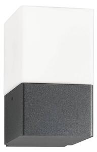 LCD Applique da esterno Linus, grafite, acciaio inox, vetro opalino, E27 dimmerabile, Nero, Acciaio Inox, Moderno
