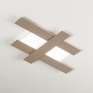 Lampada a soffitto DOHA P/M LED 40W 3750lm 3000K 120° in alluminio e metacrilato bisatinato finitura tortora - Gealuce