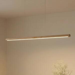Lucande Lampada LED a sospensione Maruta, legno, trave, 120 cm, 3000K Maruta, Legno chiaro, Soggiorno / Sala da pranzo, Legno, Moderno