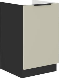 Mobile lavabo con anta singola AGAFIJA - larghezza 50 cm, cashmere / nero