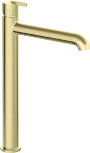 Silia Rubinetto per lavabo in oro spazzolato, alto (BQS_R20K)
