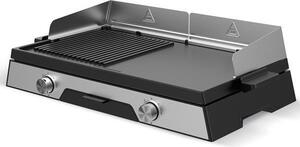 Plancha elettrica 2200w piastra in acciaio inox 52 x 31,5 cm Kitchen chef PLANCHADUO2200