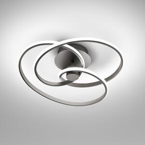 Lampada a soffitto Diva P/P Titanio - Plafoniera LED 42W 3000K 1800lm in alluminio e silicone opale, Dimmerabile taglio di fase - Gealuce