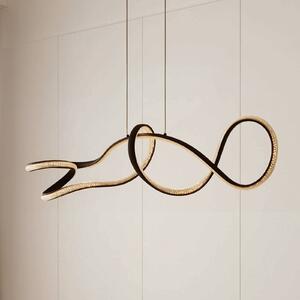 Lampada LED a sospensione Rodado, nero, 110 cm, alluminio Rodado Lucande, Nero, Soggiorno / Sala da pranzo, Alluminio, Moderno