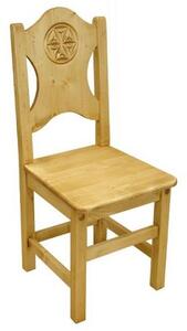 Sedia con intaglio e seduta in legno - LM-TD096-1