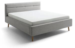 Letto matrimoniale imbottito grigio con contenitore con rete inclusa 180x200 cm Lotte – Meise Möbel