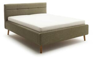 Letto matrimoniale imbottito verde con contenitore con rete inclusa 160x200 cm Lotte – Meise Möbel