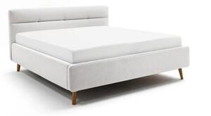 Letto matrimoniale imbottito grigio chiaro con contenitore con rete inclusa 180x200 cm Lotte – Meise Möbel