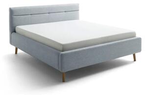 Letto matrimoniale imbottito blu polveroso con contenitore con rete inclusa 180x200 cm Lotte – Meise Möbel