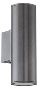 Applique Esterno Moderna Riga Metallo Grigio 2 Luce Gu10