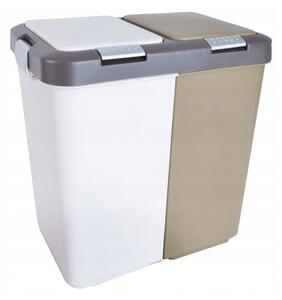 Cestino per la spazzatura in plastica bianco/beige per raccolta differenziata 2x20 l Duo Dust – Orion