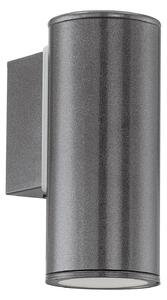 Applique Esterno Moderna Riga Metallo Grigio 1 Luce Gu10