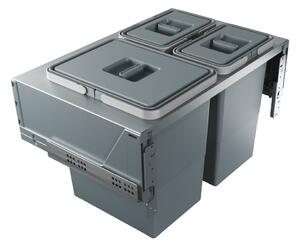 Bidone in plastica da incasso grigio per rifiuti differenziati 42 l Block U-Sink 2.0 - Elletipi