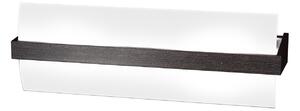 Applique Contemporanea Wood Metallo Nerowengè Vetro Bianco 2 Luci E27 L40Cm