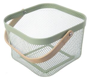 Cesto con filo metallico in metallo 24,5x24,5x30 cm Greenish – Orion