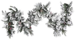Festone natalizio artificiale innevato con Luci LED 270 cm Decorazione da Parete Bianco Beliani