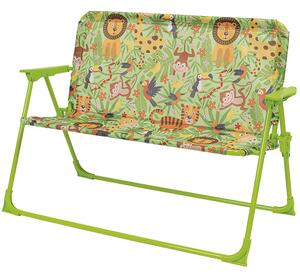 Panca 2 posti da giardino per bambini e bambine con struttura in metallo e seduta in poliestere Child's Relax - Jungle