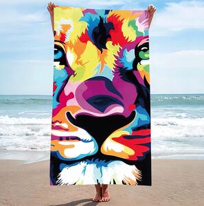 Telo mare con leone colorato Larghezza: 100 cm | Lunghezza: 180 cm