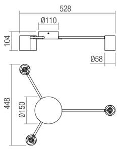 Redo 01-4050 - Faretto NOA 3xGU10/10W/230V nero