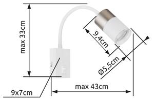 Globo 57851W - Faretto da parete BRISBON 1xGU10/25W/230V bianco/cromo