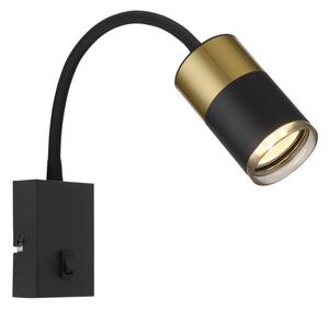 Globo 57850W - Faretto da parete BRISBON 1xGU10/25W/230V nero/oro