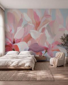 Carta da parati Primo piano di una magnolia rosa, tecnica pittorica morbida in stile imitativo, Carta da parati Floreale, w10043 : Uwalls.it