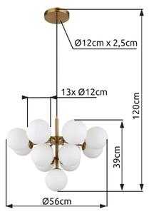 Globo 56143-13G - Lampadario a sospensione con filo GRAPPY 13xG9/5W/230V diametro 56 cm oro