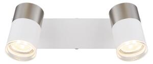Globo 57851-2 - Faretto BRISBON 2xGU10/25W/230V bianco/cromo