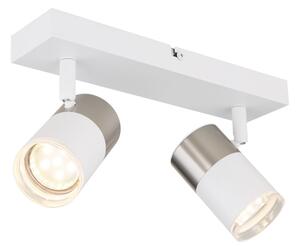 Globo 57851-2 - Faretto BRISBON 2xGU10/25W/230V bianco/cromo