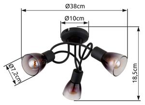 Globo 54312-3D - Lampadario a plafone SATELLA 3xE14/25W/230V nero