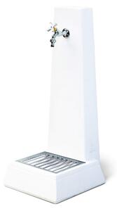Fontana da Giardino Senza Rubinetto in Cemento Granulato di Marmo Oslo Bianco