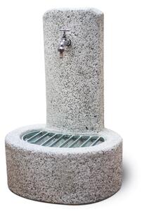 Fontana da Giardino Senza Rubinetto in Cemento Granulato di Marmo Biella Bianco/Nero