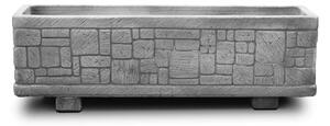 Fioriera da Giardino 100x27x29 cm in Cemento Granulato di Marmo Presolana Grande Grigio