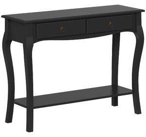 HOMCOM Tavolo Consolle Moderna con 2 Cassetti, 100 cm, Nero | Aosom Italy