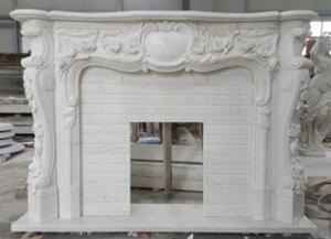 Casa Padrino Contorno camino barocco in marmo bianco 180 x H. 140 cm