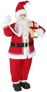 HOMCOM Babbo Natale Musicale Animato, Testa Girevole, 150 cm, Rosso | Aosom Italy
