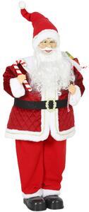 HOMCOM Babbo Natale Animato Musicale 120cm in Piedi con Testa Rotante Rosso | Aosom Italy