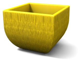 Vaso Porta vaso, h50 in polietilene Modello Mediterraneo Rustico Dimensioni 50x50xh 50 cm ideale x l'esterno si pu� piantumare direttamente al suo interno colore Giallo