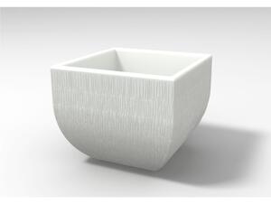 Vaso Porta vaso, h50 in polietilene Modello Mediterraneo Rustico Dimensioni 50x50xh 50 cm ideale x l'esterno si pu� piantumare direttamente al suo interno colore Bianco latte