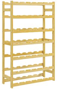 HOMCOM Scaffale Portabottiglie a 7 Livelli per 42 Bottiglie di Vino, Legno di Pino Naturale, 63x25x102cm|Aosom