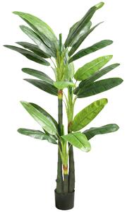 HOMCOM Albero di Banano Artificiale Pianta Finta con 18 Foglie, 180 cm, Verde | Aosom Italy