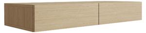 Comò da trucco sospeso, in legno di quercia oliato, dimensioni 100 x 39,6 x 16 cm