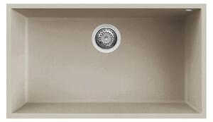 Elleci Lavello da Incasso Sottotop Quadra 130 LKQ13089BSO 1 Vasca 76x44 cm Keratek Tortora Dove 89