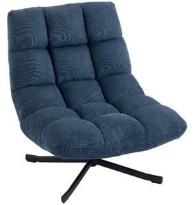 HOMCOM Poltrona d'Accento Girevole, Poltrona Lounge Moderna senza Braccioli, con Gambe in Acciaio, Blu Scuro | Aosom Italy