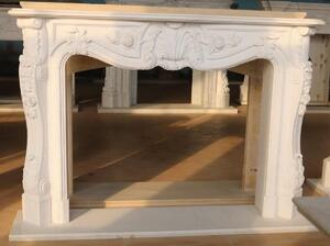 Casa Padrino Contorno camino barocco in marmo bianco 184 x h. 133 cm